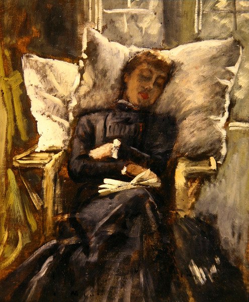 Paní Newtonová v křesle konzervatoře, kolem roku 1871 (olej na plátně) od James Jacques Joseph Tissot