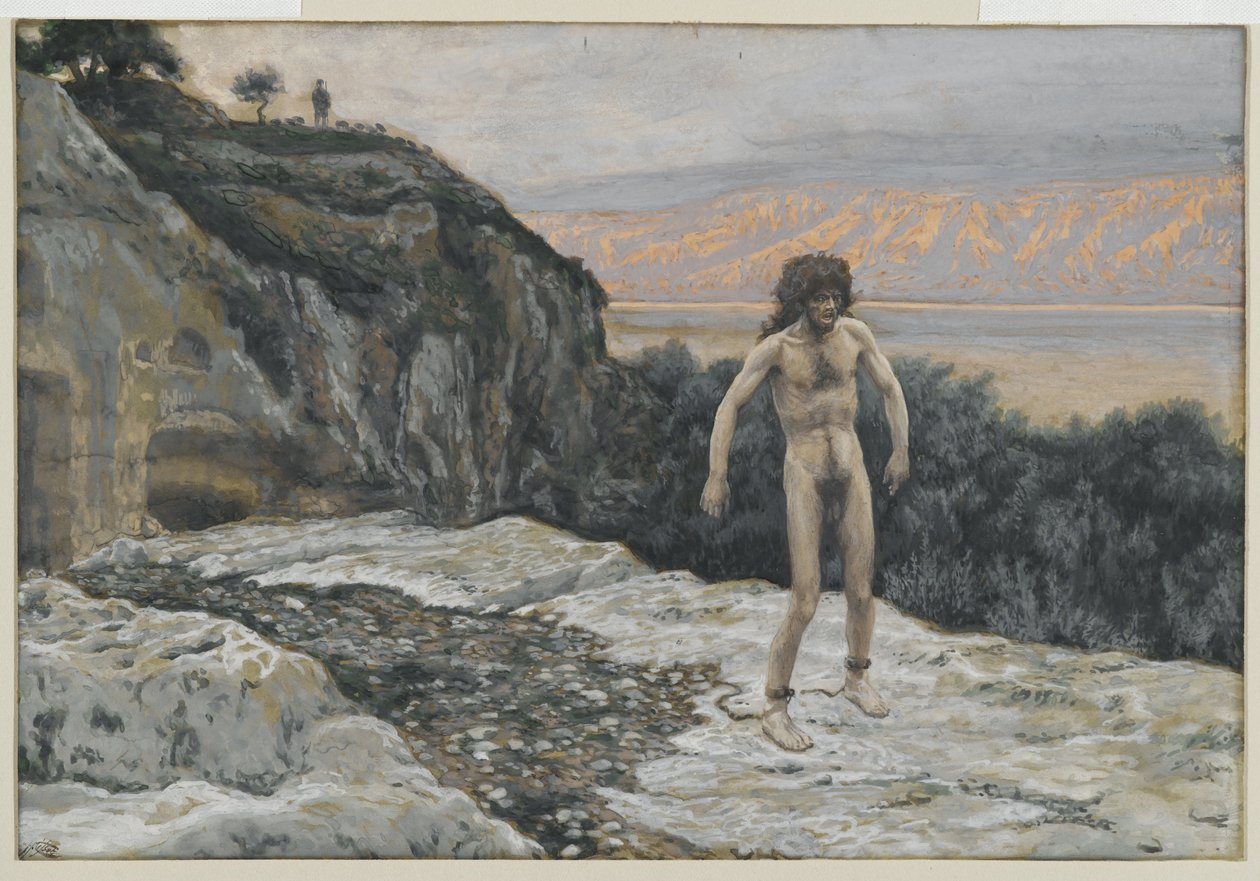 Jmenuji se Legie, ilustrace ze Života našeho Pána Ježíše Krista (wc přes grafit na papíře) od James Jacques Joseph Tissot