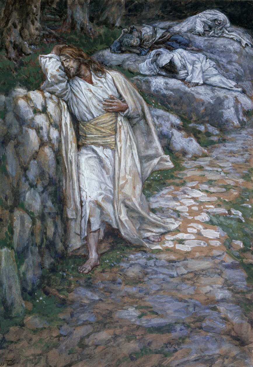 Moje duše překračuje žal k smrti, ilustrace pro The Life of Christ, c.1884-96 (wc & kvaš na kartonu) od James Jacques Joseph Tissot