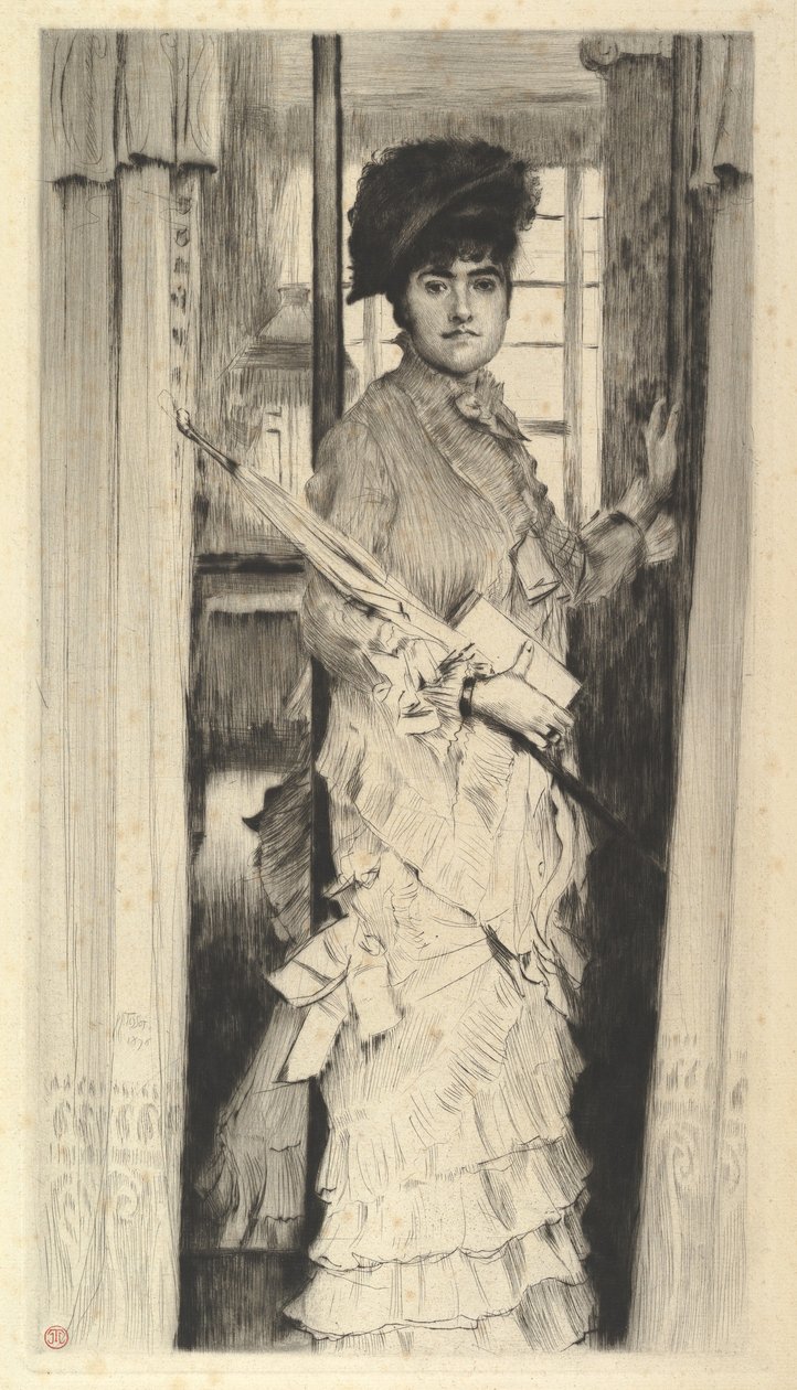 Portrét slečny L..., nebo dveře musí být buď otevřené nebo zavřené, 1876. od James Jacques Joseph Tissot