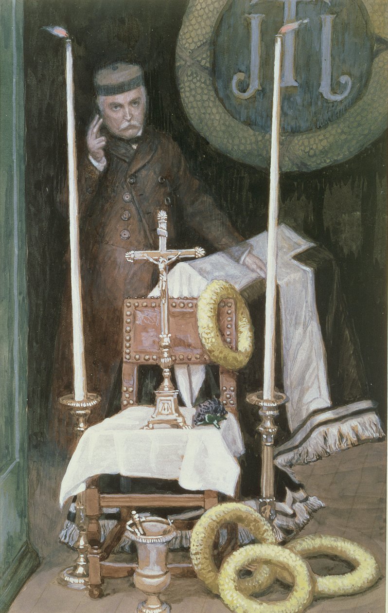 Portrét poutníka (Autoportrét), ilustrace pro Život Krista, cca 1886-96 (kvaš na kartonu) od James Jacques Joseph Tissot