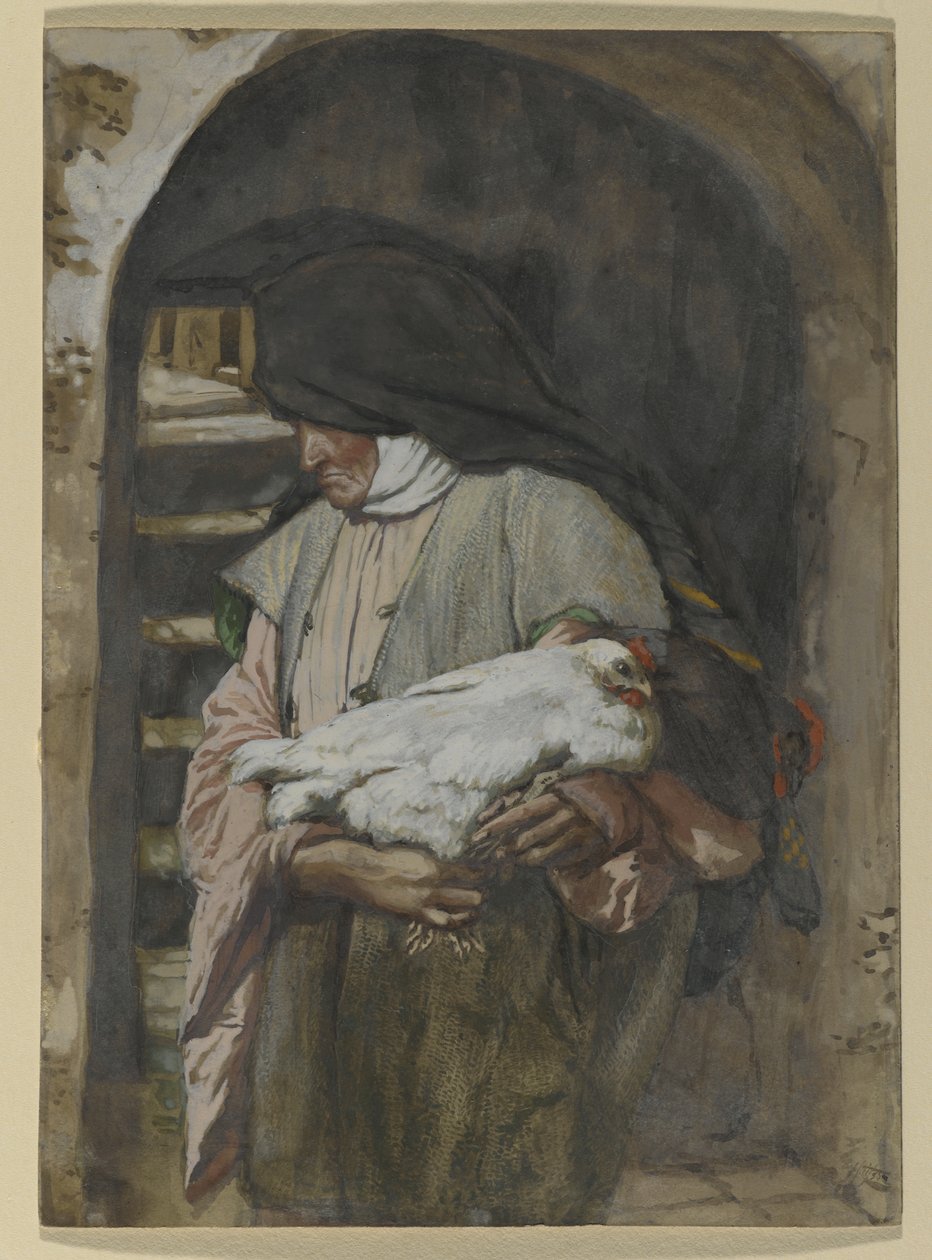 Svatá Anna, ilustrace pro The Life of Christ, c.1886-94 (wc & kvaš na kartonu) od James Jacques Joseph Tissot