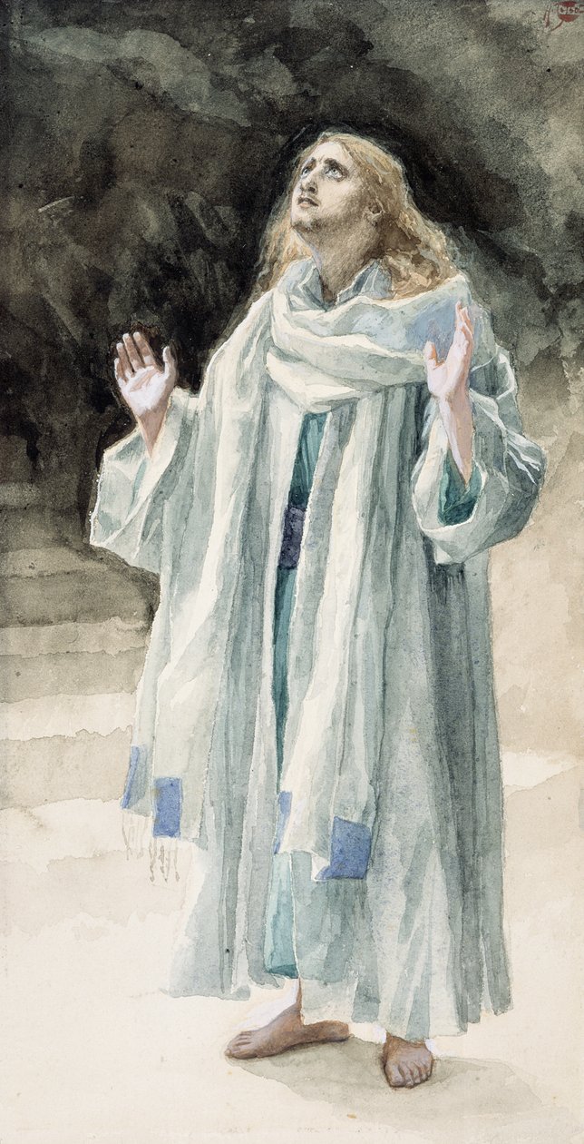 Saint John the Evangelist, ilustrace pro The Life of Christ, c.1886-94 (wc & kvaš na kartonu) od James Jacques Joseph Tissot