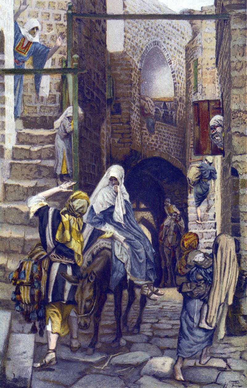 Svatý Josef hledá nocleh v Betlémě – Svatý Josef hledá nocleh v Betlémě – z „“Života našeho Pána Ježíše Krista““ – 1899 od Jamese Tissota – Svatý Josef hledá nocleh v Betlémě – Život našeho Pána Ježíše Krista, od Jacquese Josepha (Ja od James Jacques Joseph Tissot