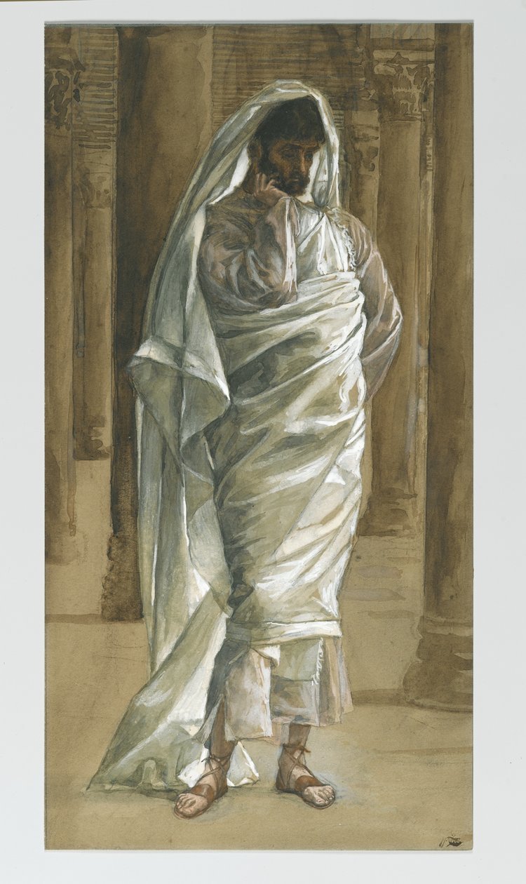 Svatý Tomáš, ilustrace ze Života našeho Pána Ježíše Krista, 1886-94 (wc přes grafit na papíře) od James Jacques Joseph Tissot