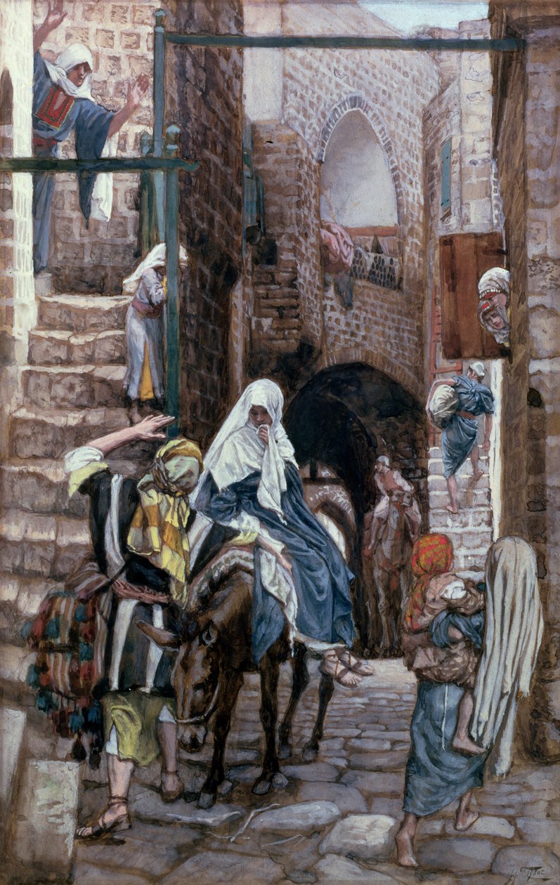 Svatý Josef hledá nocleh v Betlémě, ilustrace pro Život Kristův, cca 1886-94 od James Jacques Joseph Tissot