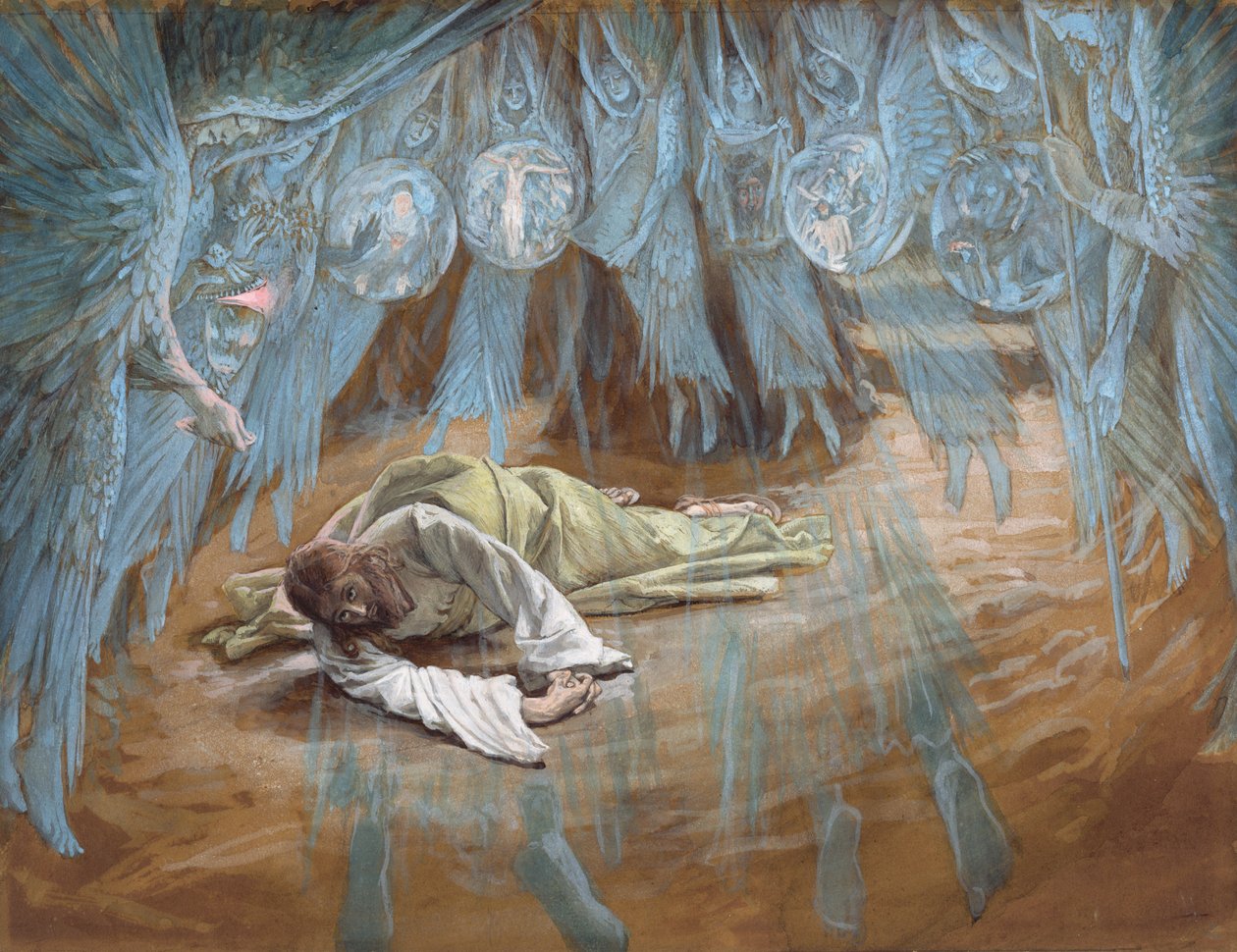The Agony in the Garden, ilustrace pro The Life of Christ, c.1886-94 (wc & kvaš na kartonu) od James Jacques Joseph Tissot