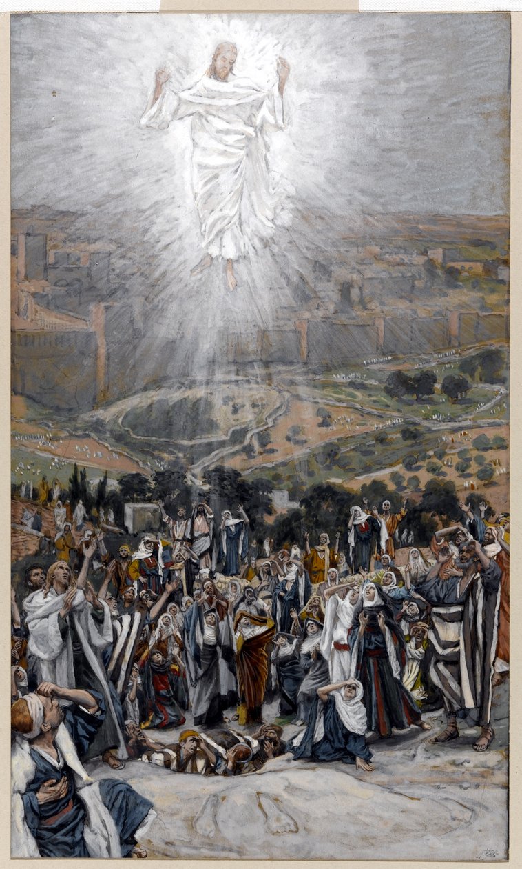 Nanebevstoupení z Olivetské hory, ilustrace pro Život Krista, cca 1884-96 (wc a kvaš na kartonu) od James Jacques Joseph Tissot