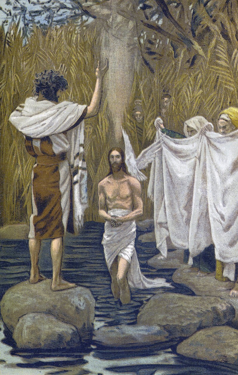 The Bapteme of Jesus – The Baptim of Jesus – z „“Života našeho Pána Ježíše Krista““ – 1899 od Jamese Tissota – The Life of Our Lord Jesus Christ, by Jacques Joseph (Jacques Joseph) Tissot dit James Tissot (1836- 1902) od James Jacques Joseph Tissot
