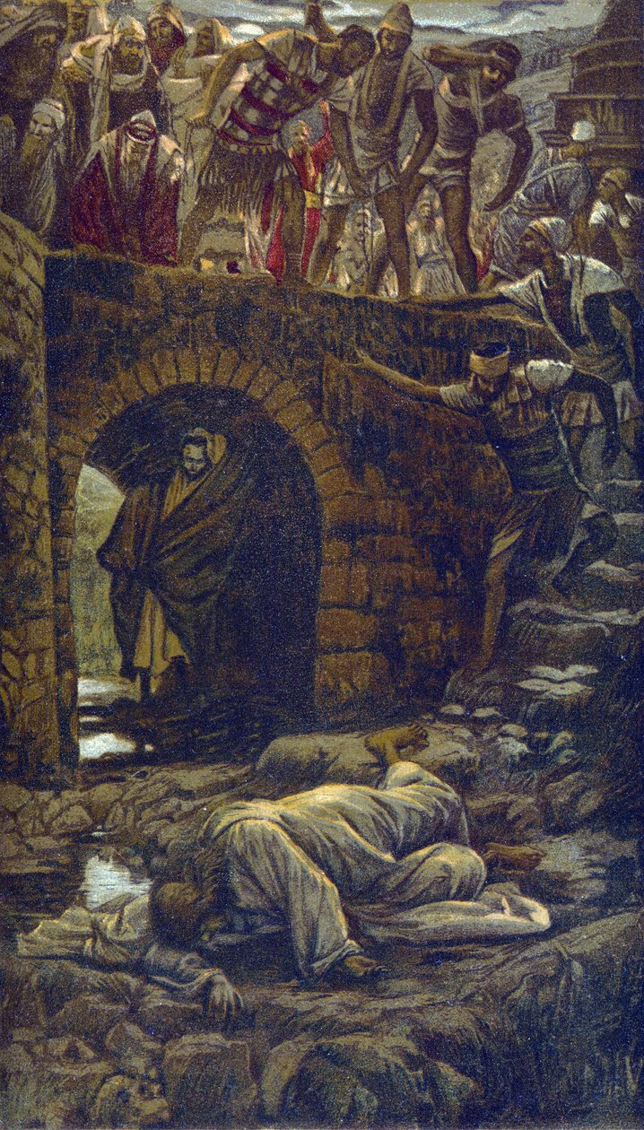 Most přes potok Kedron – z „“Života našeho Pána Ježíše Krista“ – 1899 od Jamese Tissota – La vie de notre seigneur Jesus Christ, od Jacquese Josepha (Jacques-Joseph) Tissot dit James Tissot (1836-1902) od James Jacques Joseph Tissot