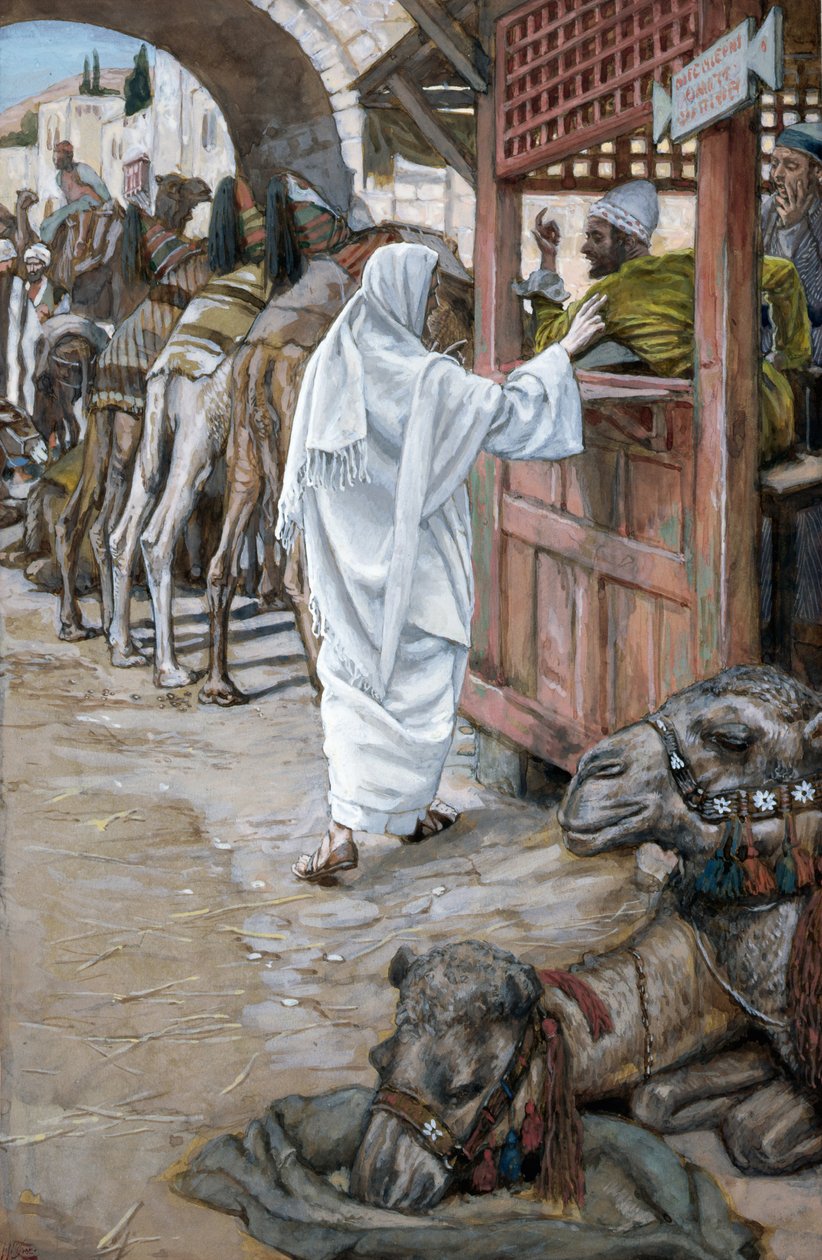 Povolání sv. Matouše, ilustrace pro Život Kristův, cca 1886-94 (wc a kvaš na kartonu) od James Jacques Joseph Tissot