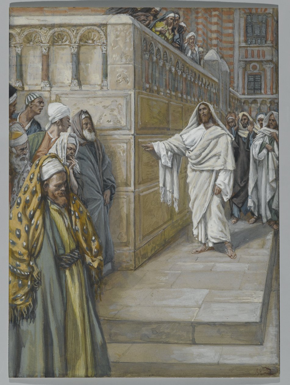 The Corner Stone, ilustrace ze Života našeho Pána Ježíše Krista, 1886-94 (wc přes grafit na papíře) od James Jacques Joseph Tissot