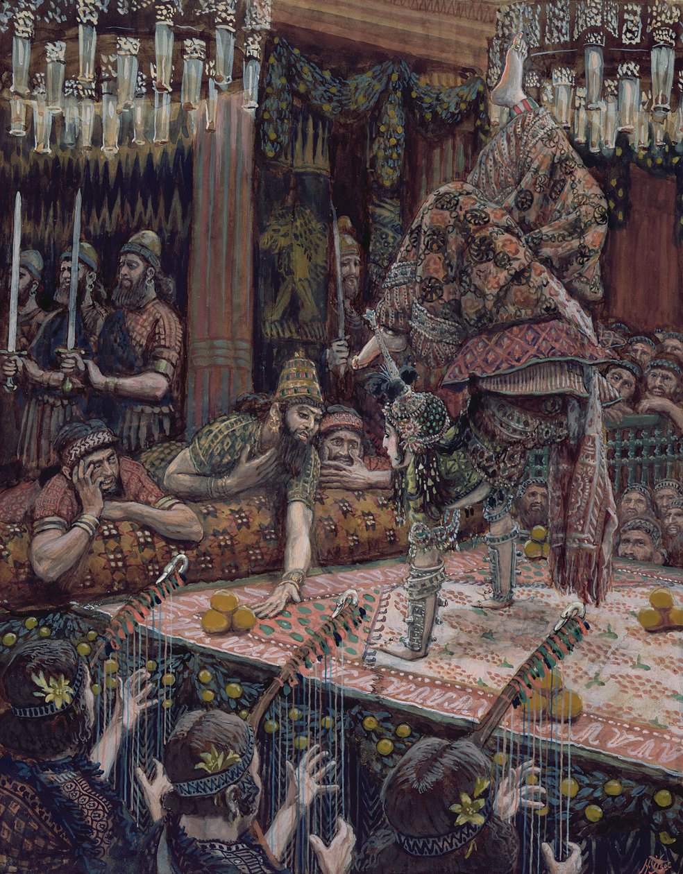 Daughter of Herodias Dancing, ilustrace pro The Life of Christ, c.1886-94 (wc & kvaš na kartonu) od James Jacques Joseph Tissot