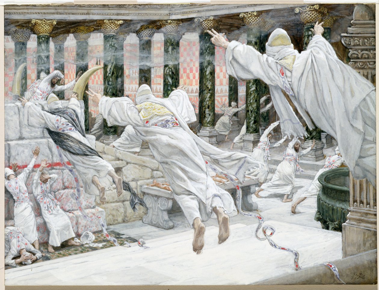 Mrtví se objevují v chrámu, ilustrace pro The Life of Christ, c.1886-96 (kvaš na kartonu) od James Jacques Joseph Tissot