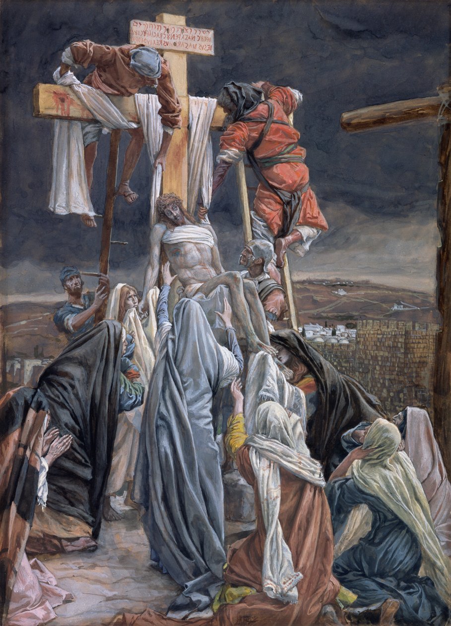 Sestup z kříže, ilustrace pro The Life of Christ, c.1884-96 (wc & kvaš na kartonu) od James Jacques Joseph Tissot