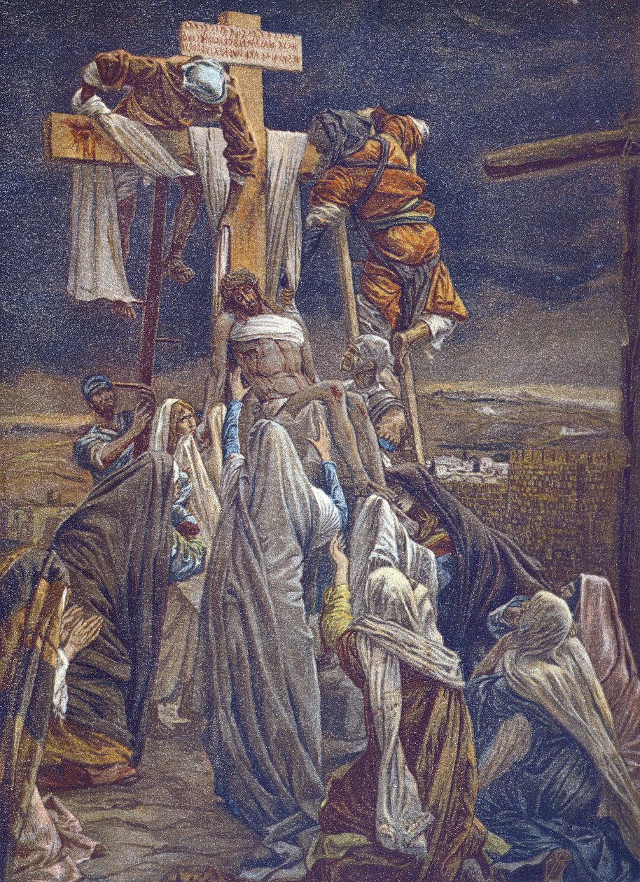 Sestup kříže – Sestup z kříže – z „“Života našeho Pána Ježíše Krista““ – 1899 James Tissot – La vie de notre seigneur Jesus Christ, Jacques Joseph (Jacques-Joseph) Tissot dit James Tissot (1836-1902) od James Jacques Joseph Tissot