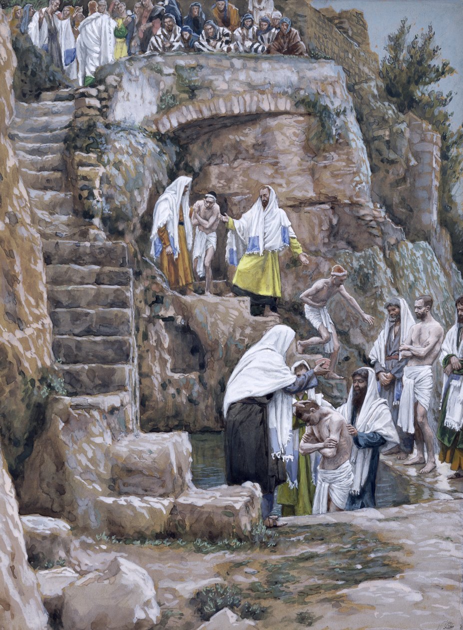 Učedníci Ježíše křtí, ilustrace k The Life of Christ, c.1886-94 (wc & kvaš na kartonu) od James Jacques Joseph Tissot