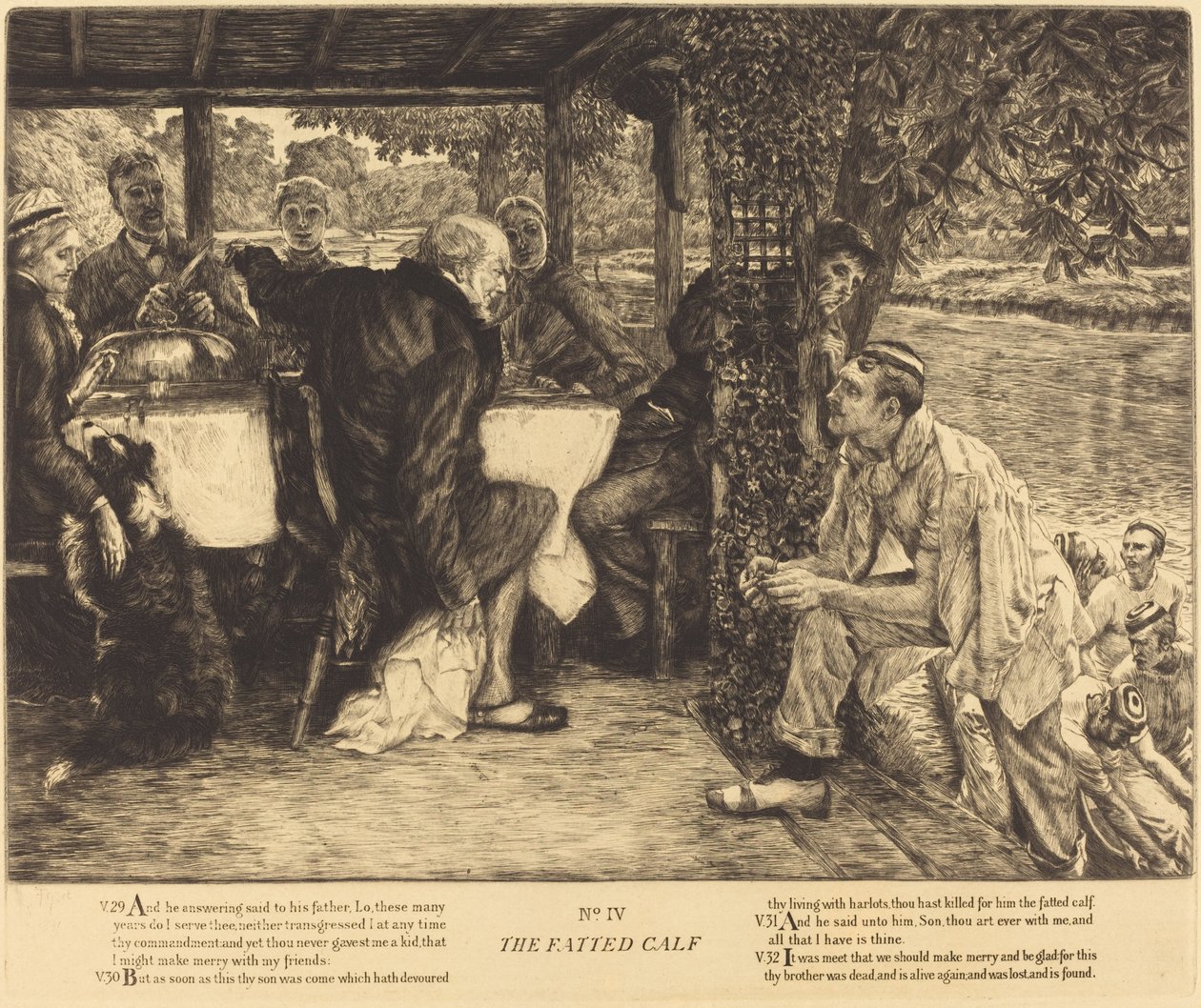 Vykrmené tele od James Jacques Joseph Tissot