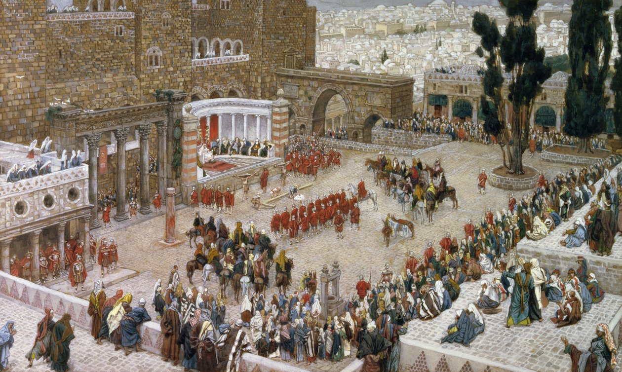 Fórum Jeruzalém, jak je viděno shora, ilustrace k Životu Krista, c.1886-96 (kvaš na kartonu) od James Jacques Joseph Tissot