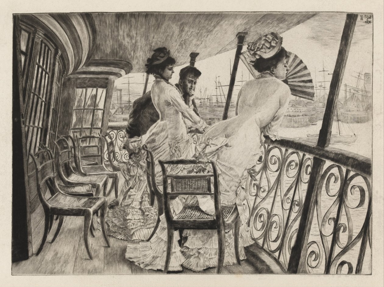 Galerie H.M.S. Kalkata v Portsmouthu od James Jacques Joseph Tissot