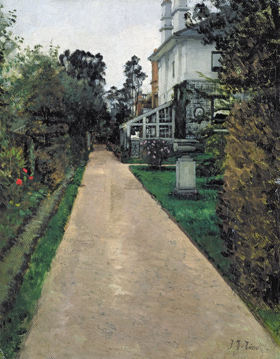Zahrada umělcova domu (olej na plátně) od James Jacques Joseph Tissot