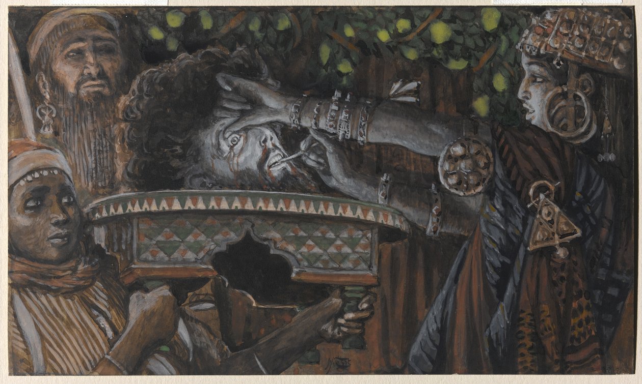 Hlava svatého Jana Křtitele, ilustrace pro The Life of Christ, c.1886-94 (wc & kvaš na kartonu) od James Jacques Joseph Tissot