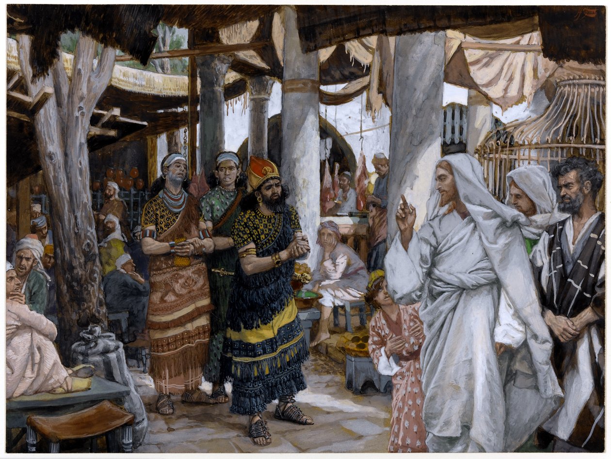 The Healing of the Rulers Son, ilustrace pro The Life of Christ, c.1884-96 (wc & kvaš na kartonu) od James Jacques Joseph Tissot
