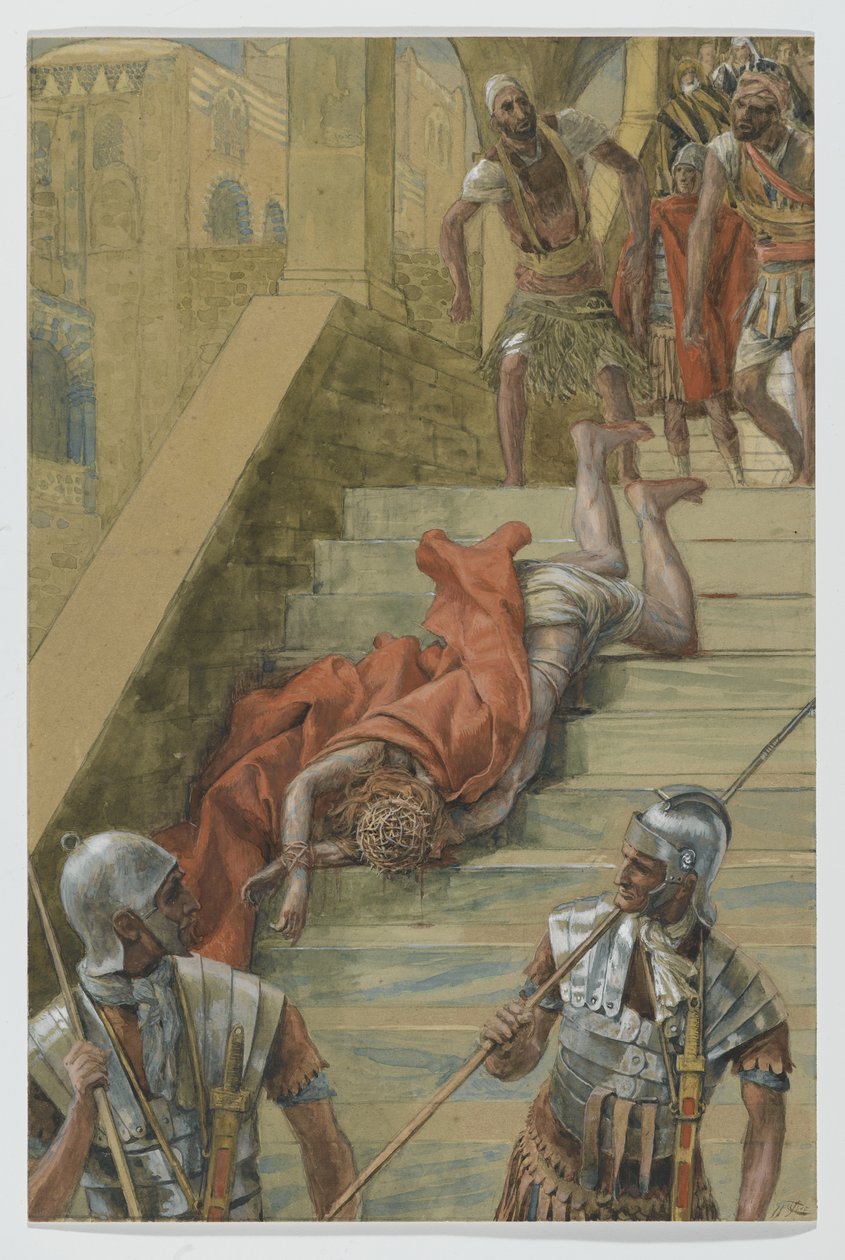 Svaté schody, ilustrace ze Života našeho Pána Ježíše Krista, 1886-94 (wc přes grafit na papíře) od James Jacques Joseph Tissot