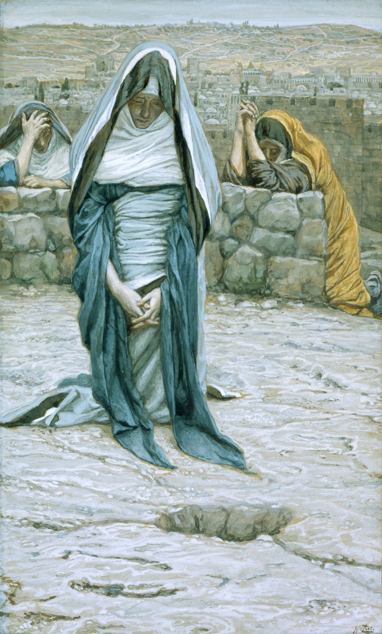 Svatá Panna ve stáří, ilustrace pro The Life of Christ, c.1884-96 (wc & kvaš na kartonu) od James Jacques Joseph Tissot