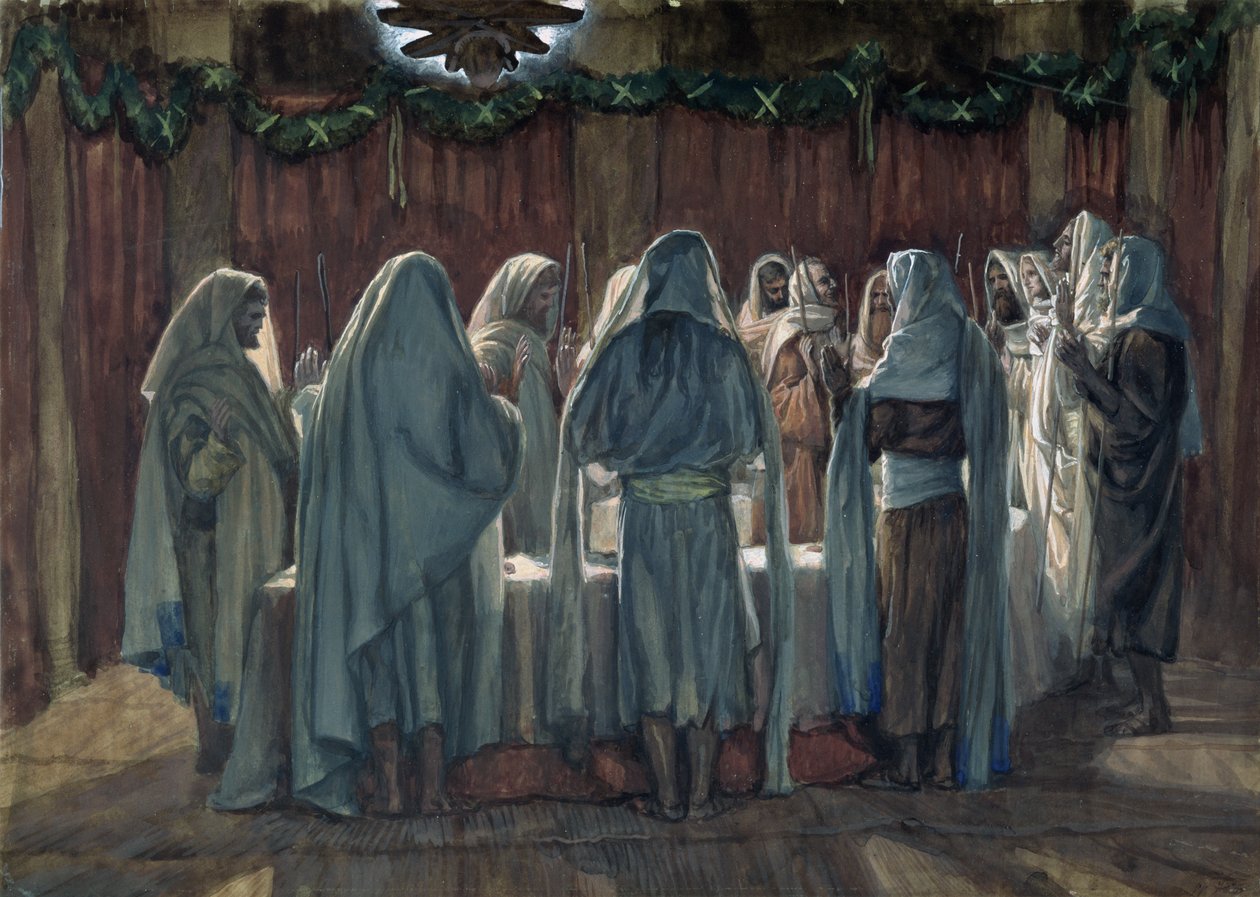 Židovské velikonoce, ilustrace pro Život Krista, cca 1884-96 (wc a kvaš na kartonu) od James Jacques Joseph Tissot