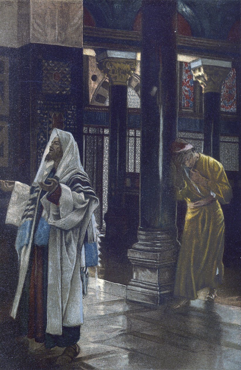 Farizeus a publikán – Farizeus a publikán – z „“Života našeho Pána Ježíše Krista““ – 1899 od Jamese Tissota – La vie de notre seigneur Jesus Christ, od Jacquese Josepha (Jacques Joseph) Tissot dit James Tissot ( 1836-1902) od James Jacques Joseph Tissot