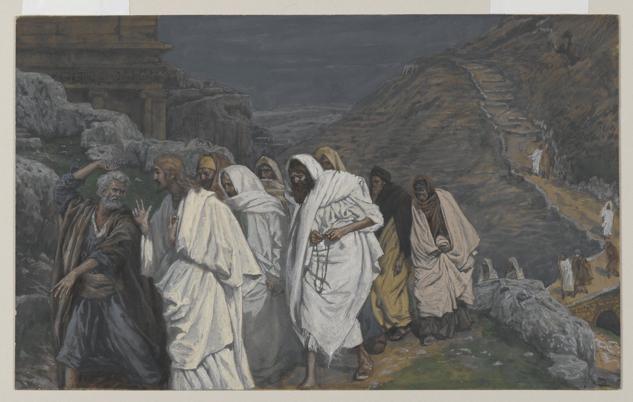Protestace svatého Petra, ilustrace ze Života našeho Pána Ježíše Krista, 1886-94 (wc přes grafit na papíře) od James Jacques Joseph Tissot