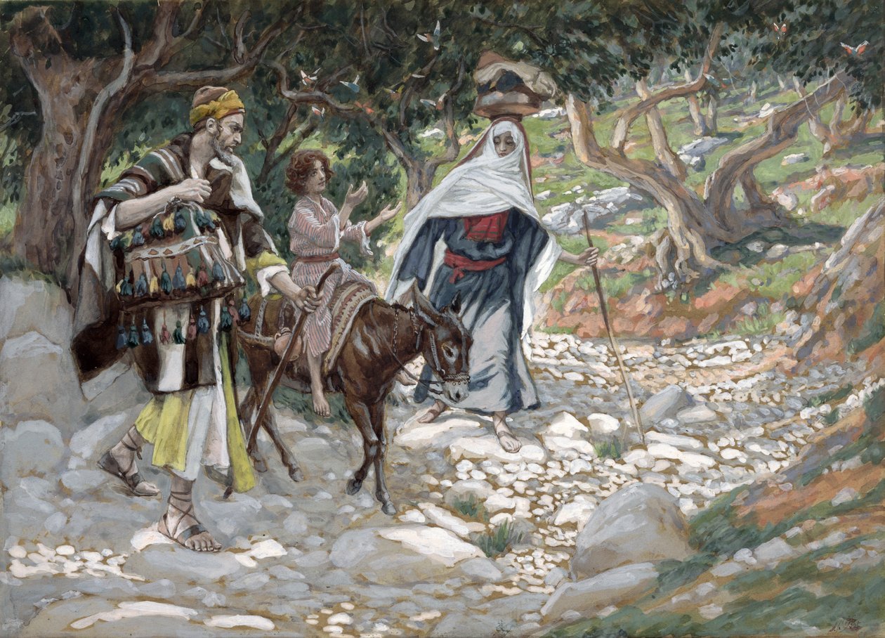 Návrat z Egypta, ilustrace pro The Life of Christ, c.1886-94 (wc & kvaš na kartonu) od James Jacques Joseph Tissot