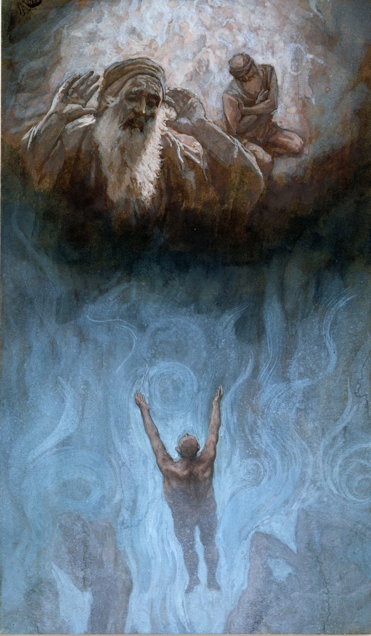 The Rich Man in Hell, ilustrace pro The Life of Christ, c.1886-94 (wc & kvaš na kartonu) od James Jacques Joseph Tissot
