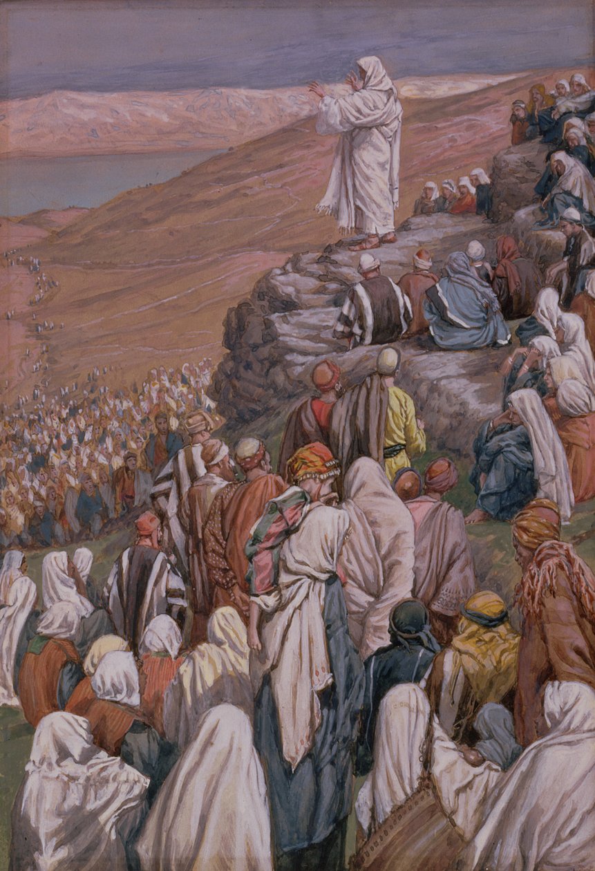 Kázání na hoře, ilustrace pro The Life of Christ, c.1886-96 (kvaš na kartonu) od James Jacques Joseph Tissot