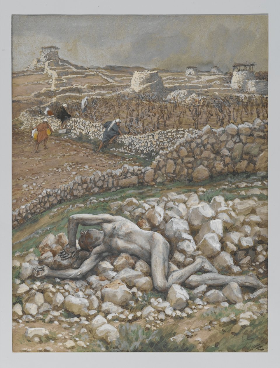 Syn vinice, ilustrace z „Života našeho Pána Ježíše Krista“ (akvarel přes grafit na papíře) od James Jacques Joseph Tissot