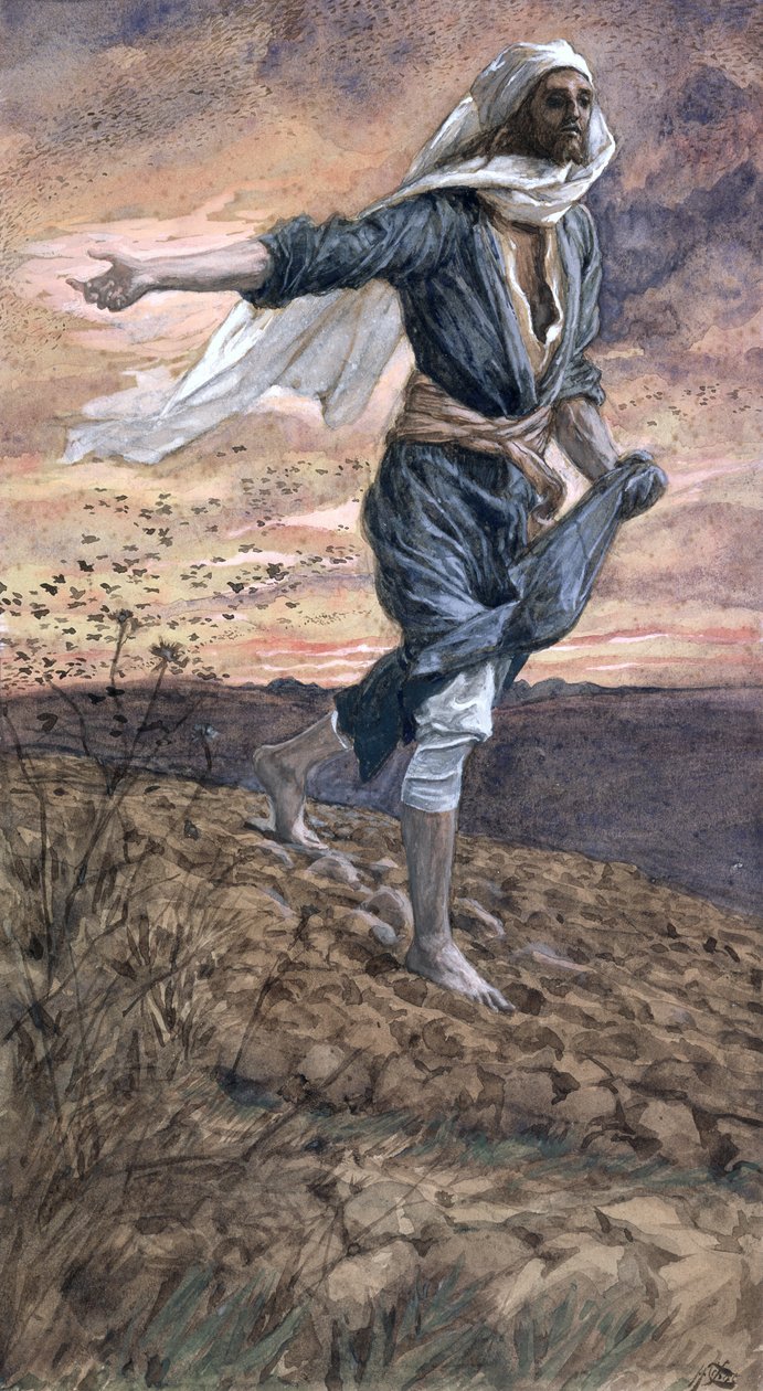 Rozsévač, ilustrace pro The Life of Christ, c.1886-94 (wc & kvaš na kartonu) od James Jacques Joseph Tissot