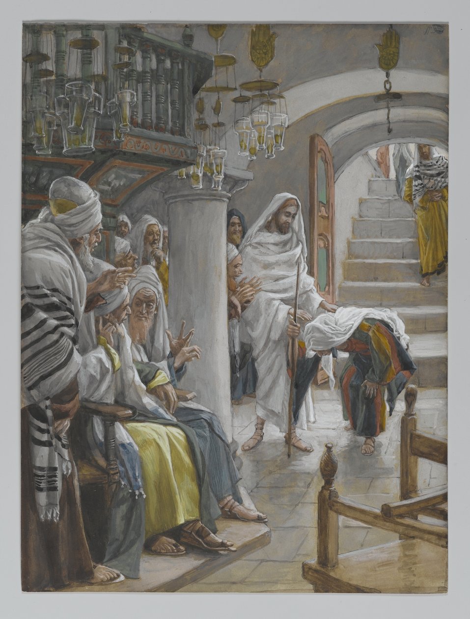 Osmnáctiletá žena s vadou, ilustrace ze Života našeho Pána Ježíše Krista, 1886-96 (wc přes grafit na papíře) od James Jacques Joseph Tissot