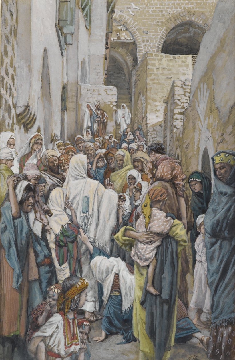 Žena s problémem krve, ilustrace ze Života našeho Pána Ježíše Krista (wc přes grafit na papíře) od James Jacques Joseph Tissot