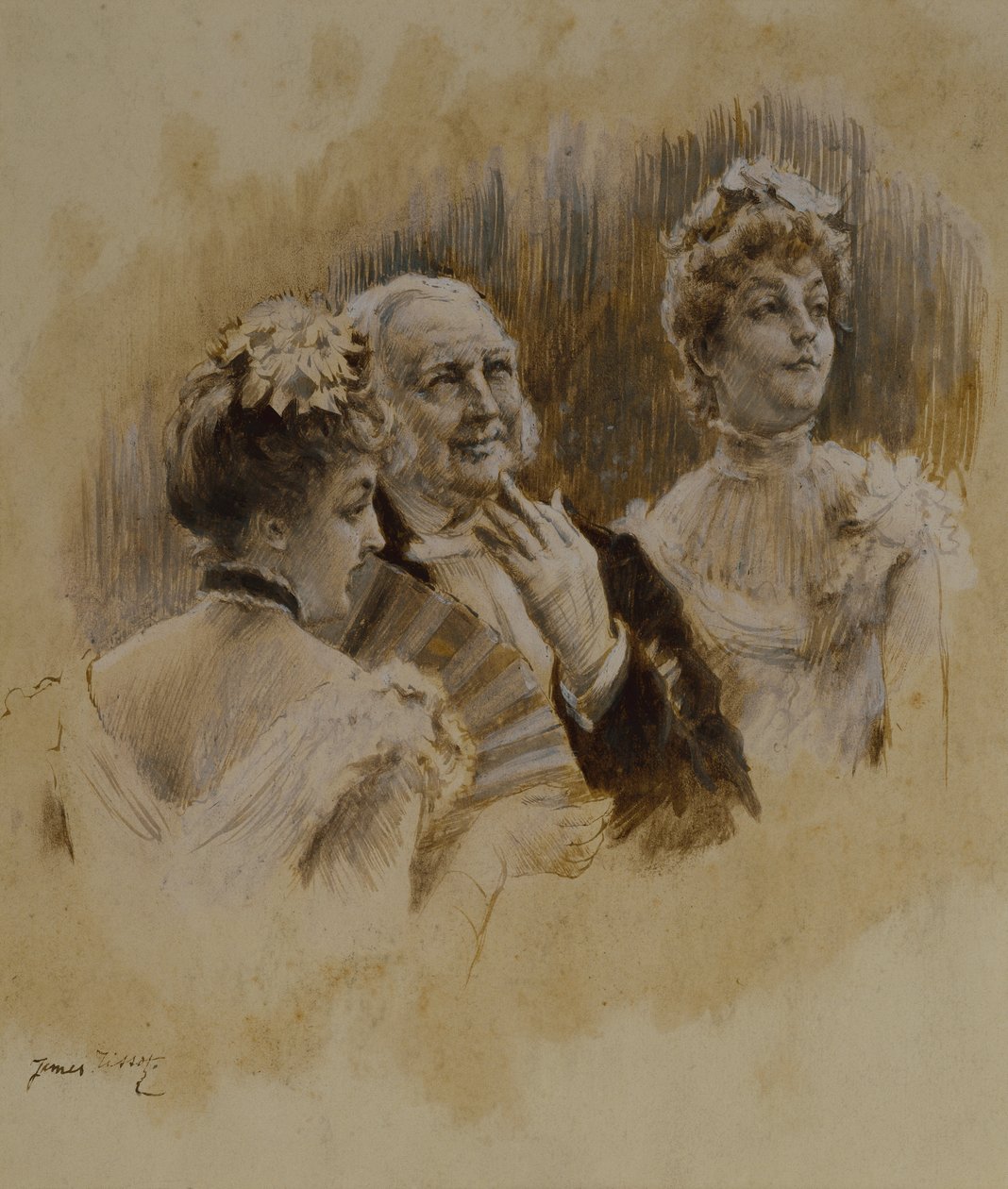 Ženy v Paříži: Mladé dámy z provincií (pero a inkoust) od James Jacques Joseph Tissot