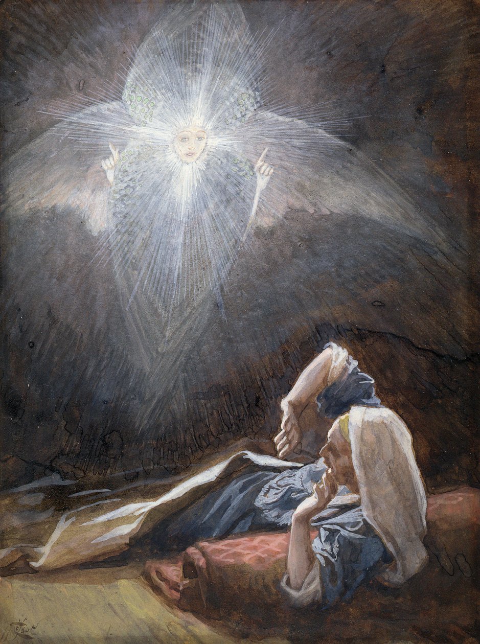 Vision of St. Joseph, ilustrace pro The Life of Christ, c.1886-94 (kvaš na kartonu) od James Jacques Joseph Tissot