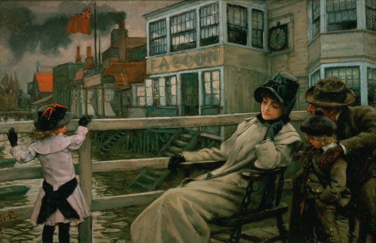 Čekání na trajekt, c.1878 od James Jacques Joseph Tissot