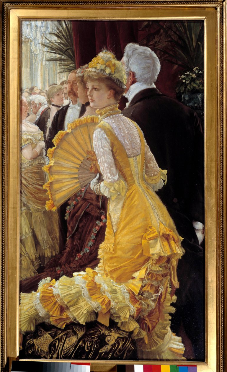 Žluté šaty: elegantní pár během společenského večera Obraz Jacques Joseph (Jacques-Joseph) Tissot dit James Tissot (1836-1902) 1878 Sun. 0,9x0,5 m Paříž, musee d