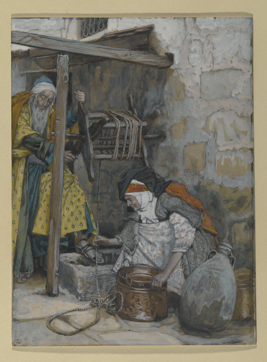 Zacharias and Elizabeth, ilustrace pro The Life of Christ, c.1886-94 (wc & kvaš na kartonu) od James Jacques Joseph Tissot