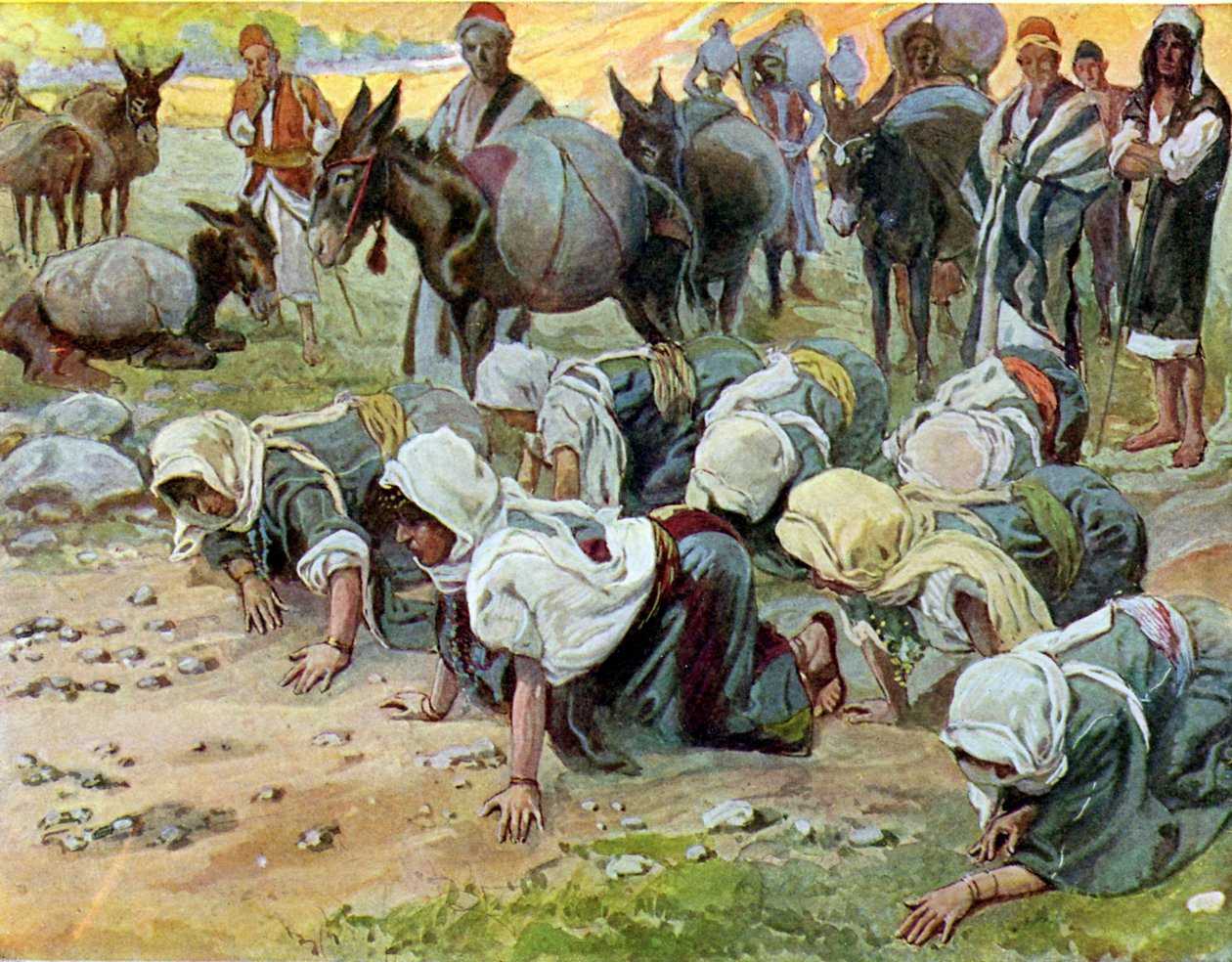 Abigail klečí před Davidem, Tissot – Bible od James Jacques Joseph after Tissot