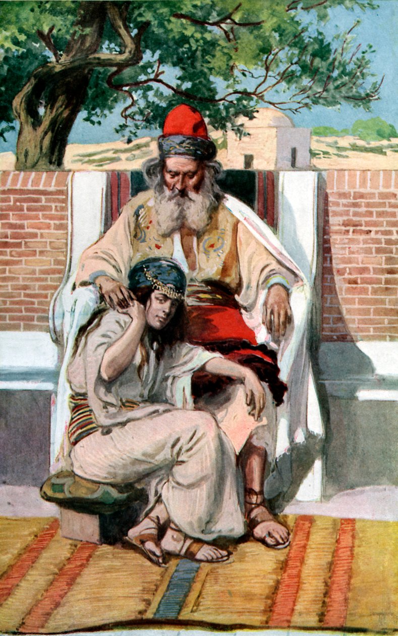 David a Abishag od J James Tissot - Bible od James Jacques Joseph after Tissot