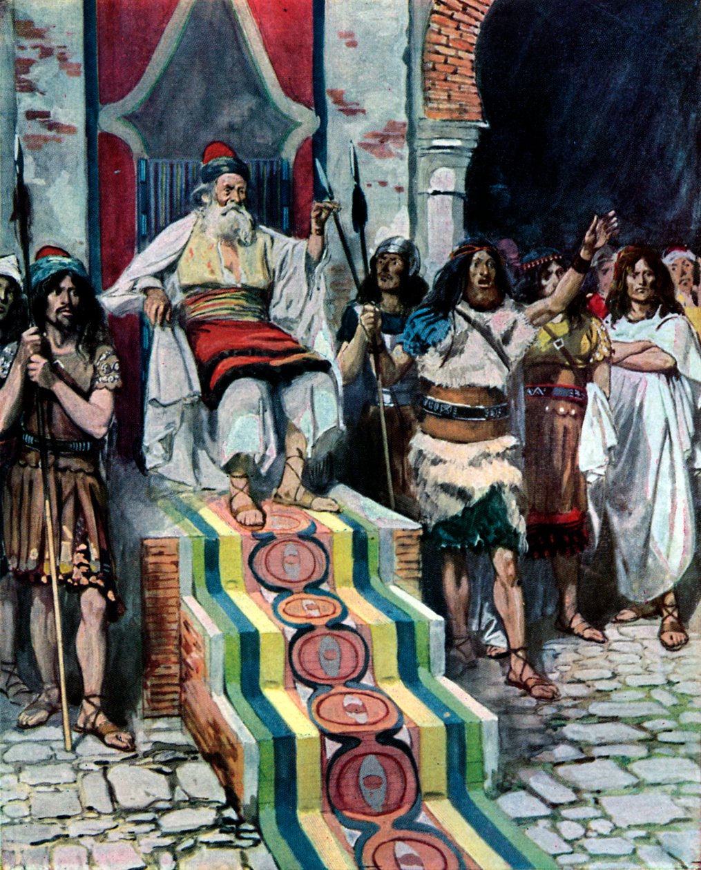 David vidí, že posel přichází od Tissot-Bible od James Jacques Joseph after Tissot