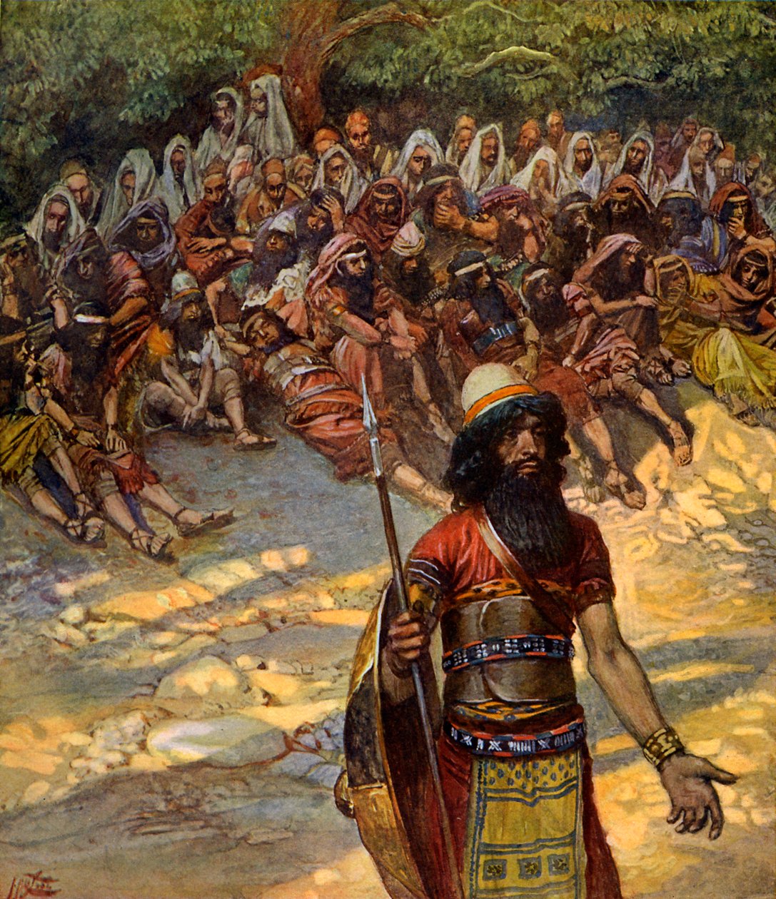 Gideon žádá o chléb pro muže ze Sucoth - Bible od James Jacques Joseph after Tissot