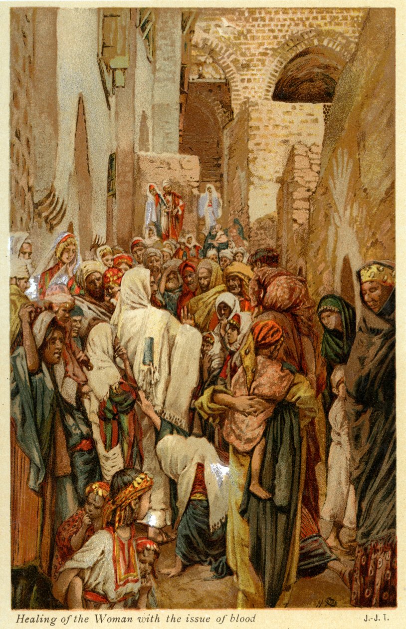 Uzdravení ženy s problematikou krve - Bible od James Jacques Joseph after Tissot