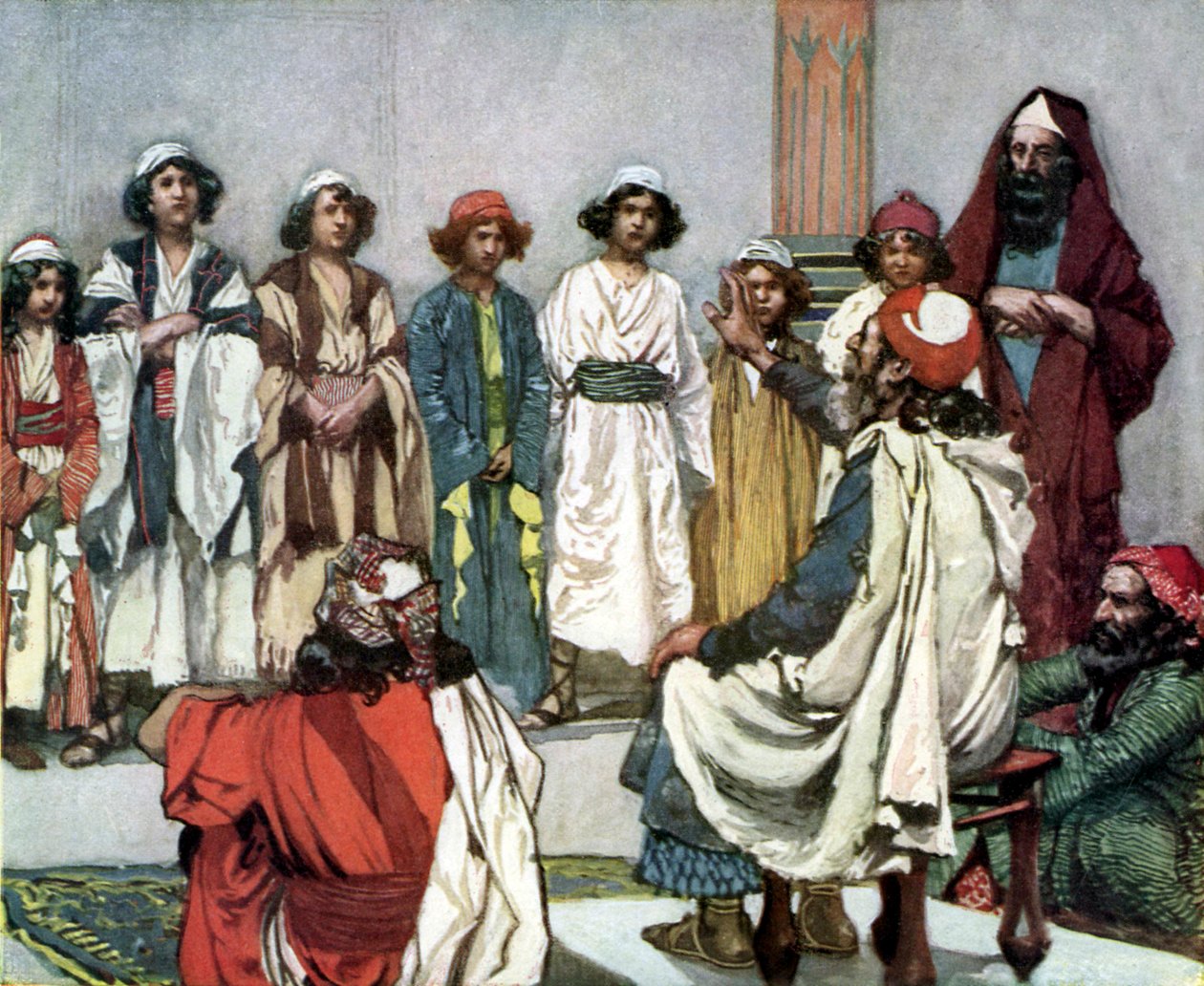 Jesse představuje svého syna Samuelovi prostřednictvím Tissotovy Bible od James Jacques Joseph after Tissot